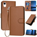 YX0070 Carbon Fiber Buckle Leather Phone Case with Lanyard, For iPhone 12 mini, For iPhone 11 Pro Max, For iPhone 11, For iPhone 11 Pro, For iPhone X / XS, For iPhone XR