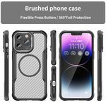 Carbon Fiber Texture MagSafe Translucent Phone Case, For iPhone 11 Pro