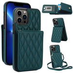 YM015 Crossbody Rhombic Card Bag RFID Phone Case, For iPhone 14 Pro Max, For iPhone 13 Pro Max, For iPhone 13 Pro, For iPhone 13, For iPhone 12 / 12 Pro, For iPhone 12 Pro Max, For iPhone 11 Pro Max, For iPhone 11