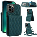YM015 Crossbody Rhombic Card Bag RFID Phone Case, For iPhone 14 Pro Max, For iPhone 13 Pro Max, For iPhone 13 Pro, For iPhone 13, For iPhone 12 / 12 Pro, For iPhone 12 Pro Max, For iPhone 11 Pro Max, For iPhone 11