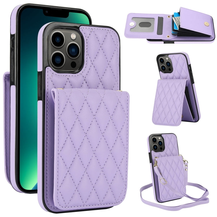 YM015 Crossbody Rhombic Card Bag RFID Phone Case, For iPhone 14 Pro Max, For iPhone 13 Pro Max, For iPhone 13 Pro, For iPhone 13, For iPhone 12 / 12 Pro, For iPhone 12 Pro Max, For iPhone 11 Pro Max, For iPhone 11