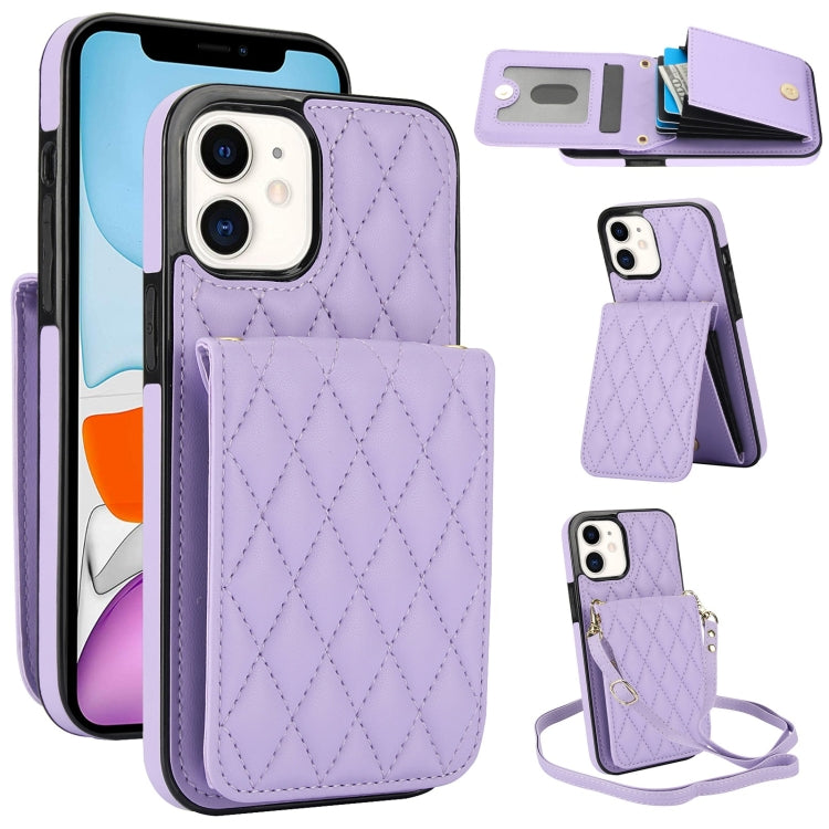 YM015 Crossbody Rhombic Card Bag RFID Phone Case, For iPhone 14 Pro Max, For iPhone 13 Pro Max, For iPhone 13 Pro, For iPhone 13, For iPhone 12 / 12 Pro, For iPhone 12 Pro Max, For iPhone 11 Pro Max, For iPhone 11