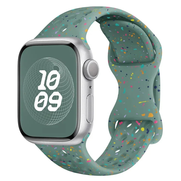 Hole Style Butterfly Buckle Camouflage Silicone Watch Band, For Apple Watch Series 2 42mm, For Apple Watch Series 2 38mm, For Apple Watch 42mm, For Apple Watch 38mm