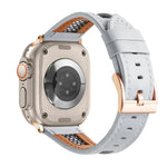 Mesh Calfskin Genuine Leather Watch Band, For Apple Watch SE 2023 44mm, For Apple Watch SE 2023 40mm, For Apple Watch Ultra 2 49mm, For Apple Watch Series 9 45mm, For Apple Watch Series 9 41mm, For Apple Watch Ultra 49mm