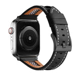 Mesh Calfskin Genuine Leather Watch Band, For Apple Watch SE 2023 44mm, For Apple Watch SE 2023 40mm, For Apple Watch Ultra 2 49mm, For Apple Watch Series 9 45mm, For Apple Watch Series 9 41mm, For Apple Watch Ultra 49mm