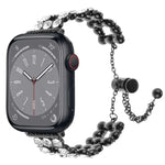 Rhinestone Metal Bracelet Watch Band, For Apple Watch SE 2023 44mm, For Apple Watch SE 2023 40mm, For Apple Watch Ultra 2 49mm, For Apple Watch Series 9 45mm, For Apple Watch Series 9 41mm, For Apple Watch Ultra 49mm, For Apple Watch Series 8 41mm     ...