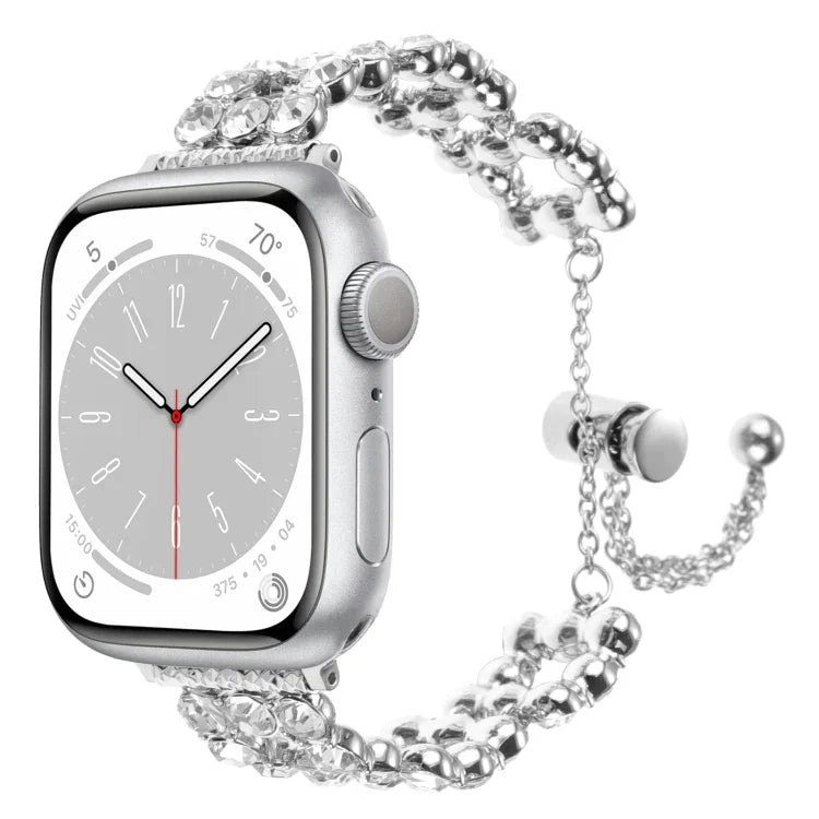 Rhinestone Metal Bracelet Watch Band, For Apple Watch SE 40mm, For Apple Watch SE 44mm, For Apple Watch Series 6 40mm, For Apple Watch Series 6 44mm, For Apple Watch Series 5 44mm, For Apple Watch Series 5 40mm, For Apple Watch Series 4 44mm           ...