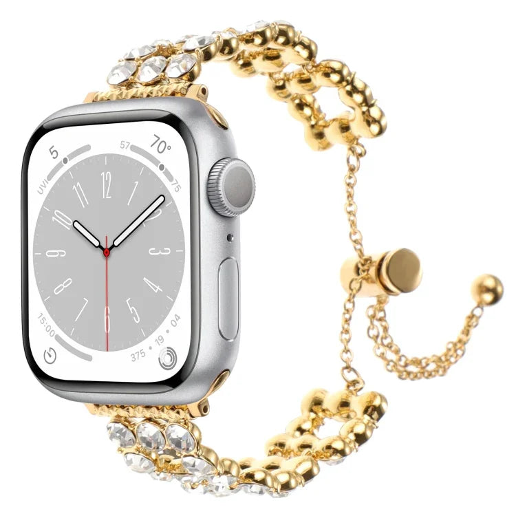 Rhinestone Metal Bracelet Watch Band, For Apple Watch SE 40mm, For Apple Watch SE 44mm, For Apple Watch Series 6 40mm, For Apple Watch Series 6 44mm, For Apple Watch Series 5 44mm, For Apple Watch Series 5 40mm, For Apple Watch Series 4 44mm           ...