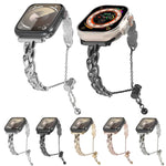 Rhinestone Peacock Metal Bracelet Watch Band, For Apple Watch SE 2023 44mm, For Apple Watch SE 2023 40mm, For Apple Watch Ultra 2 49mm, For Apple Watch Series 9 45mm, For Apple Watch Series 9 41mm, For Apple Watch Ultra 49mm, For Apple Watch Series 8 4...