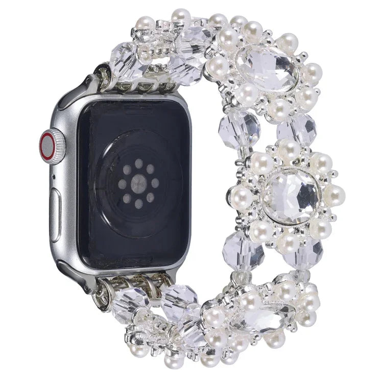 Beaded Pearl Gemstone Bracelet Watch Band, For Apple Watch 42mm, For Apple Watch 38mm