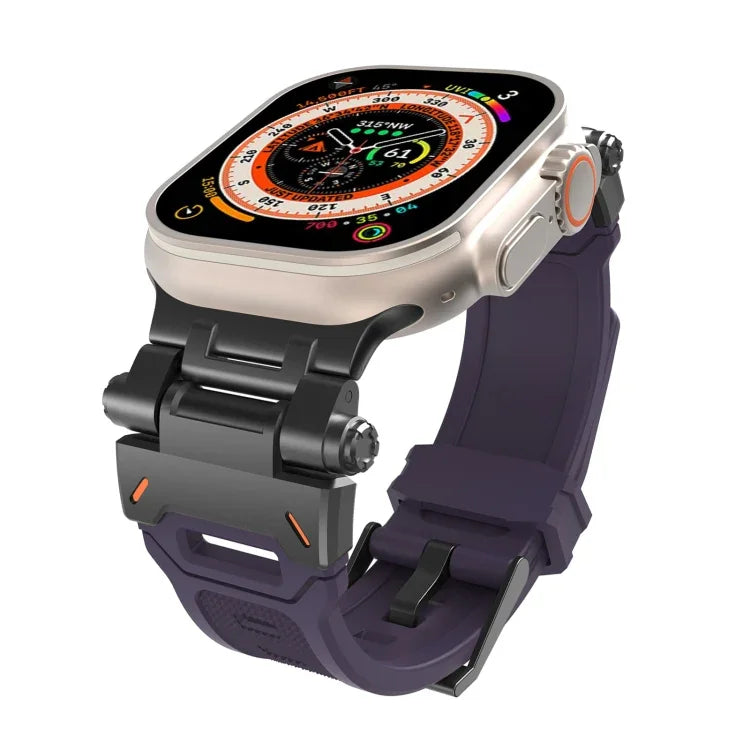 Stainless Steel Connector TPU Watch Band, For Apple Watch Series 9 45mm, For Apple Watch Ultra 49mm
