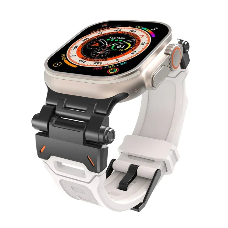 Stainless Steel Connector TPU Watch Band, For Apple Watch Series 8 45mm, For Apple Watch SE 2022 44mm
