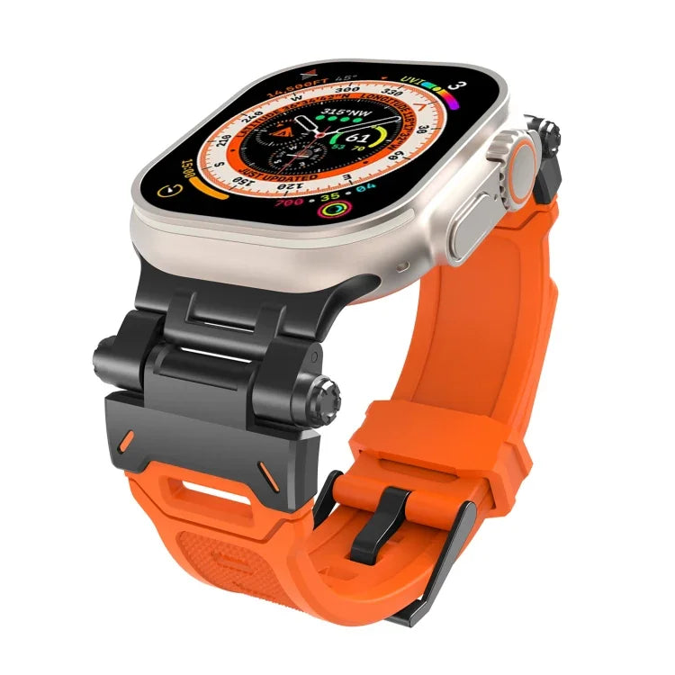 Stainless Steel Connector TPU Watch Band, For Apple Watch Series 8 45mm, For Apple Watch SE 2022 44mm