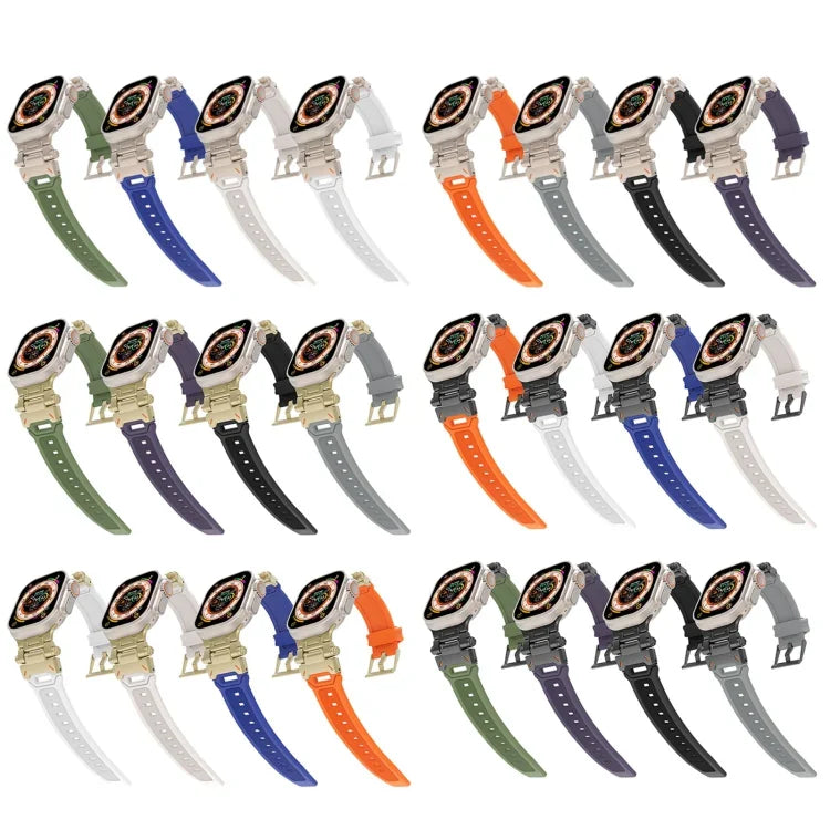 Stainless Steel Connector TPU Watch Band, For Apple Watch SE 2023 44mm, For Apple Watch Ultra 2 49mm