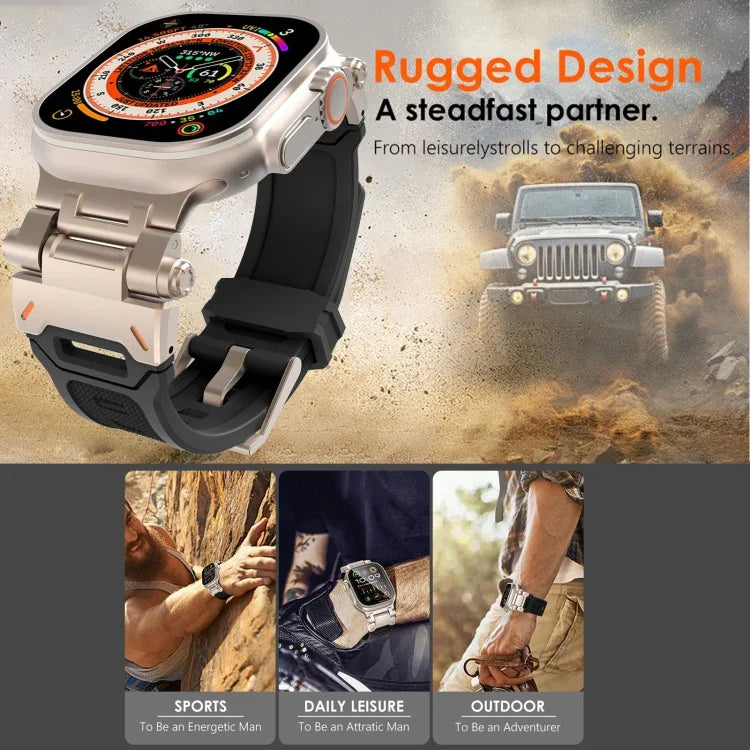 Stainless Steel Connector TPU Watch Band, For Apple Watch Series 4 44mm, For Apple Watch Series 3 42mm