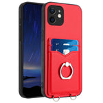 R20 Ring Card Holder Phone Case, For iPhone 13 mini, For iPhone 12, For iPhone 12 Pro Max, For iPhone 12 Pro, For iPhone 12 mini, For iPhone 11 Pro Max, For iPhone 11, For iPhone 11 Pro