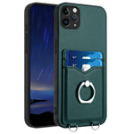 R20 Ring Card Holder Phone Case, For iPhone 13 mini, For iPhone 12, For iPhone 12 Pro Max, For iPhone 12 Pro, For iPhone 12 mini, For iPhone 11 Pro Max, For iPhone 11, For iPhone 11 Pro