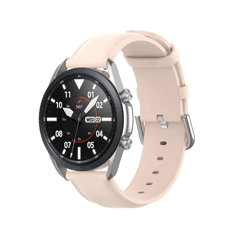 Round Tail Leather Strap, Size: Free Size 20mm, For Galaxy Watch 3 41mm