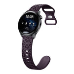 Concave Leopard Print Butterfly 8-shaped Buckle Silicone Watch Band, 20mm, 22mm
