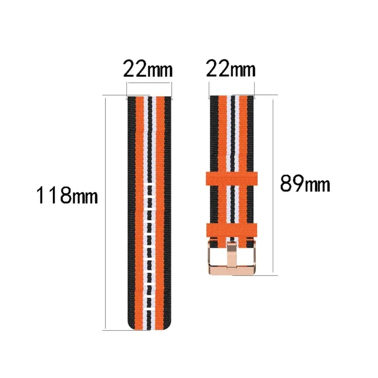 Woven Nylon Textured Strap, Size: Free Size 22mm, For Galaxy Watch 3 45mm