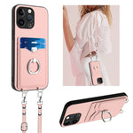 R20 Crossbody Rope Ring Card Holder Phone Case, For iPhone 17 Pro Max, For iPhone 17 Pro, For iPhone 17, For iPhone Air, For iPhone 15 Pro Max, For iPhone 15 Pro, For iPhone 15 Plus, For iPhone 15