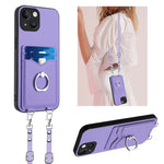 R20 Crossbody Rope Ring Card Holder Phone Case, For iPhone 17 Pro Max, For iPhone 17 Pro, For iPhone 17, For iPhone Air, For iPhone 15 Pro Max, For iPhone 15 Pro, For iPhone 15 Plus, For iPhone 15
