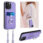 R20 Crossbody Rope Ring Card Holder Phone Case, For iPhone 14 Plus, For iPhone 14, For iPhone 14 Pro, For iPhone 14 Pro Max, For iPhone SE 2022 / SE 2020 / 8, For iPhone 13 Pro Max, For iPhone 13 Pro, For iPhone 13