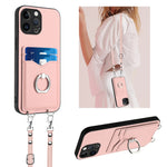 R20 Crossbody Rope Ring Card Holder Phone Case, For iPhone 14 Plus, For iPhone 14, For iPhone 14 Pro, For iPhone 14 Pro Max, For iPhone SE 2022 / SE 2020 / 8, For iPhone 13 Pro Max, For iPhone 13 Pro, For iPhone 13