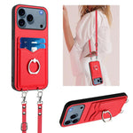 R20 Crossbody Rope Ring Card Holder Phone Case, For iPhone 17 Pro Max, For iPhone 17 Pro, For iPhone 17, For iPhone Air, For iPhone 15 Pro Max, For iPhone 15 Pro, For iPhone 15 Plus, For iPhone 15