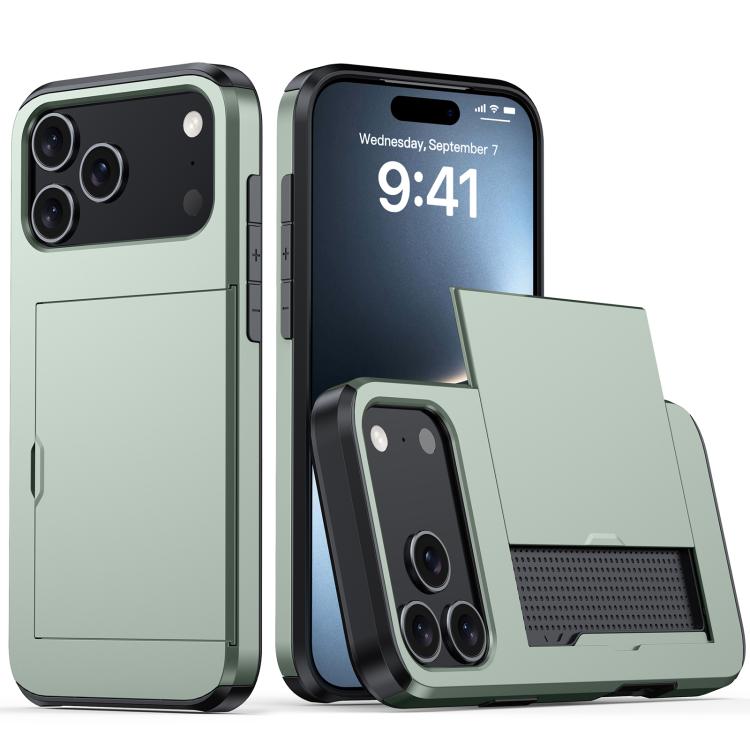 Shockproof Armor Phone Case with Card Slot, For iPhone 17e / 16e, For iPhone 17 Pro Max, For iPhone 17 Pro, For iPhone 17