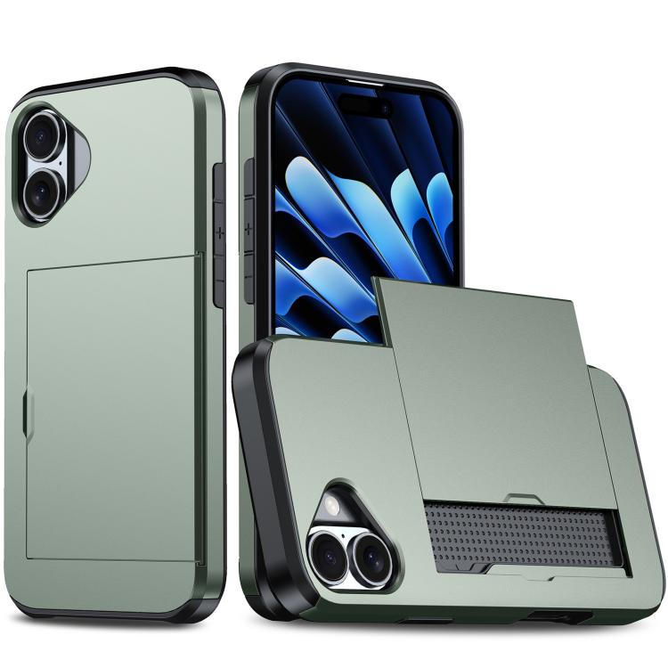 Shockproof Armor Phone Case with Card Slot, For iPhone 17e / 16e, For iPhone 17 Pro Max, For iPhone 17 Pro, For iPhone 17