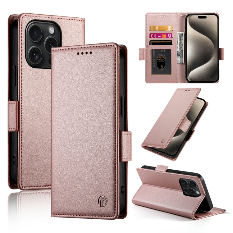 Side Buckle Magnetic Frosted Leather Phone Case, For iPhone 16 Pro, For iPhone 16 Plus, For iPhone 16, For iPhone 15 Pro Max, For iPhone 15 Pro, For iPhone 15 Plus