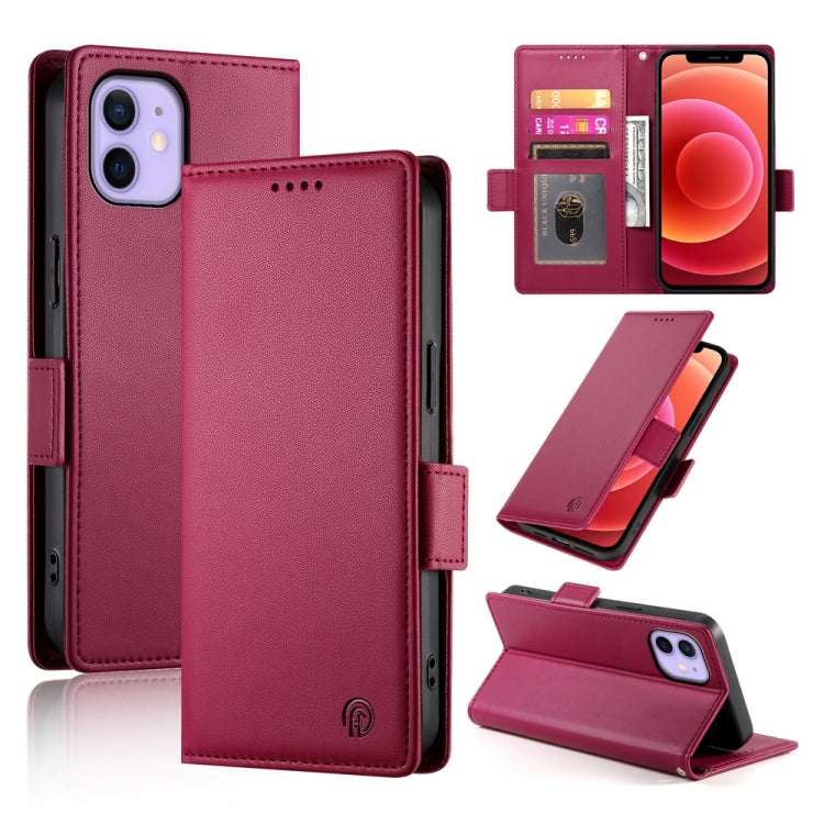 Side Buckle Magnetic Frosted Leather Phone Case, For iPhone 13 Pro Max, For iPhone 13 Pro, For iPhone 13, For iPhone 13 mini, For iPhone 12 / 12 Pro, For iPhone 12 Pro Max