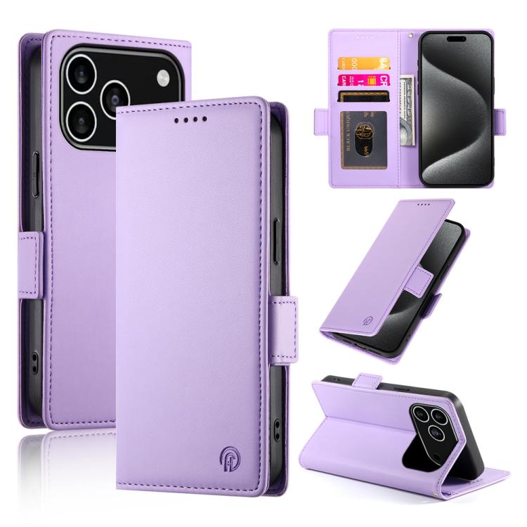Side Buckle Magnetic Frosted Leather Phone Case, For iPhone 17e / 16e, For iPhone 17 Pro Max, For iPhone 17 Pro, For iPhone 17, For iPhone Air, For iPhone 16 Pro Max