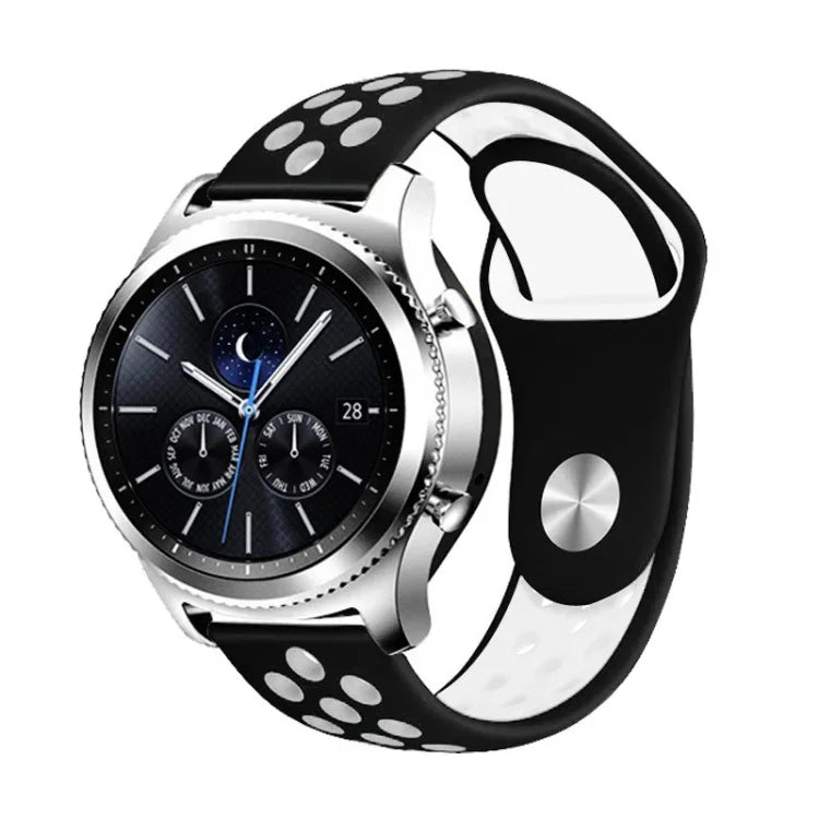For Smasung Gear S4 Active 22mm Two-color Silicone Replacement Strap Watchband