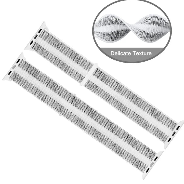 Nylon Loop Watchband, For Apple Watch Series 8&7 41mm / SE 2&6&SE&5&4 40mm / 3&2&1 38mm, For Apple Watch Ultra 49mm / Series 8&7 45mm / SE 2&6&SE&5&4 44mm / 3&2&1 42mm, For Apple Watch Series 7 45mm / 6 & SE & 5 & 4 44mm / 3 & 2 & 1 42mm               ...