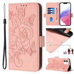 Embossed Rose RFID Anti-theft Leather Phone Case, For iPhone 14 Pro Max, For iPhone SE 2022 / SE 2020 / 8 / 7, For iPhone 13 Pro Max, For iPhone 13 Pro, For iPhone 13 mini, For iPhone 12  / 12 Pro, For iPhone 12 Pro Max, For iPhone 12 mini