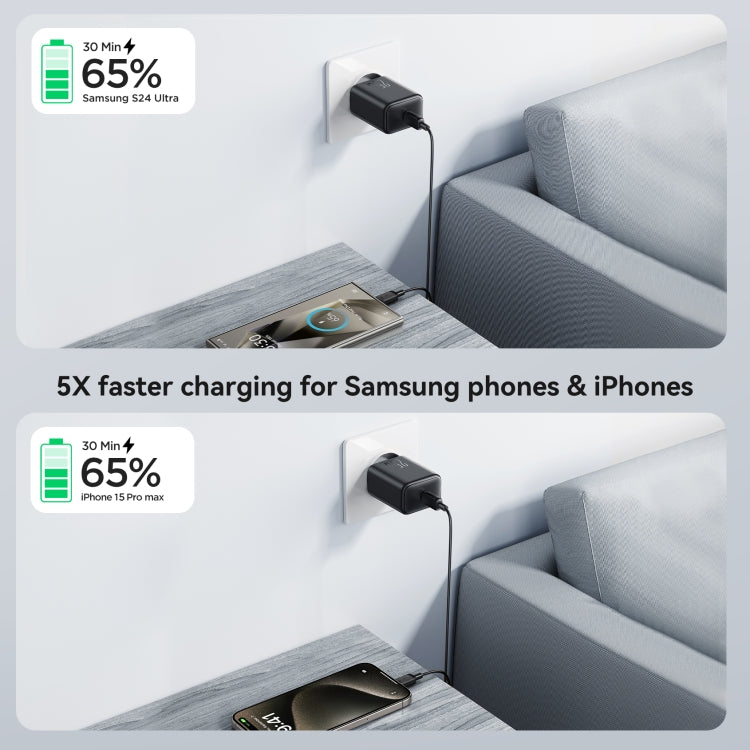 JOYROOM JR-TCF23 25W USB-C / Type-C Port Fast Charger Kit with Type-C to Type-C Cable, EU Plug, UK Plug