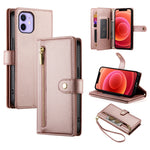 Nine Card-slot Zipper Wallet Bag Leather Phone Case, For iPhone 14 Pro Max, For iPhone 13 Pro Max, For iPhone 13 Pro, For iPhone 13, For iPhone 13 mini, For iPhone 12 / 12 Pro, For iPhone 12 Pro Max, For iPhone 12 mini