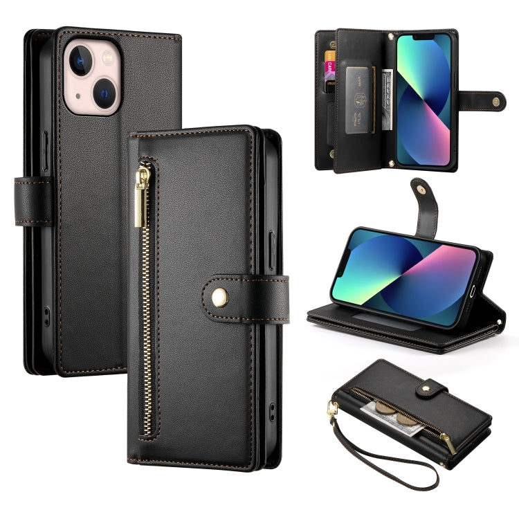 Nine Card-slot Zipper Wallet Bag Leather Phone Case, For iPhone 14 Pro Max, For iPhone 13 Pro Max, For iPhone 13 Pro, For iPhone 13, For iPhone 13 mini, For iPhone 12 / 12 Pro, For iPhone 12 Pro Max, For iPhone 12 mini