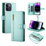 Nine Card-slot Zipper Wallet Bag Leather Phone Case, For iPhone 14 Pro Max, For iPhone 13 Pro Max, For iPhone 13 Pro, For iPhone 13, For iPhone 13 mini, For iPhone 12 / 12 Pro, For iPhone 12 Pro Max, For iPhone 12 mini