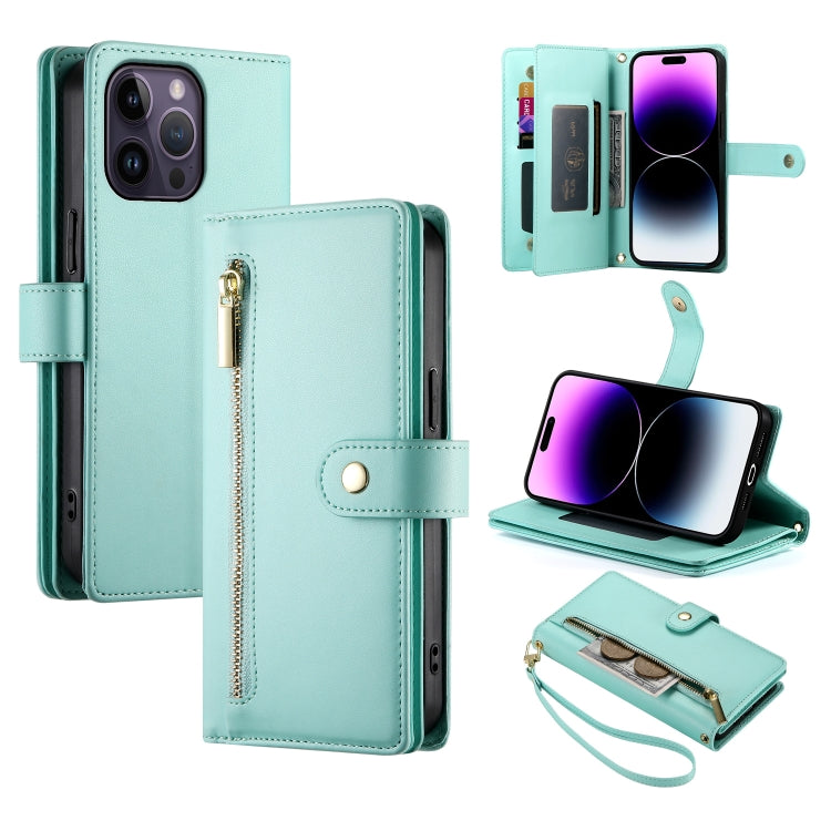 Nine Card-slot Zipper Wallet Bag Leather Phone Case, For iPhone 14 Pro Max, For iPhone 13 Pro Max, For iPhone 13 Pro, For iPhone 13, For iPhone 13 mini, For iPhone 12 / 12 Pro, For iPhone 12 Pro Max, For iPhone 12 mini