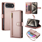 Nine Card-slot Zipper Wallet Bag Leather Phone Case, For iPhone 17 Pro Max, For iPhone 17 Pro, For iPhone 17, For iPhone Air, For iPhone 16e, For iPhone 16 Pro Max, For iPhone 16 Pro, For iPhone 16 Plus