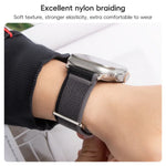 Dual-Section Loop Nylon Watch Band, For Apple Watch SE 2023 44mm, For Apple Watch SE 2023 40mm