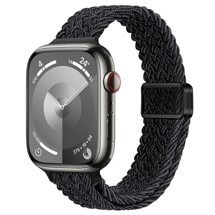 Slim Magnetic Buckle Nylon Braided Watch Band, For Apple Watch SE 2023 44mm, For Apple Watch SE 2023 40mm