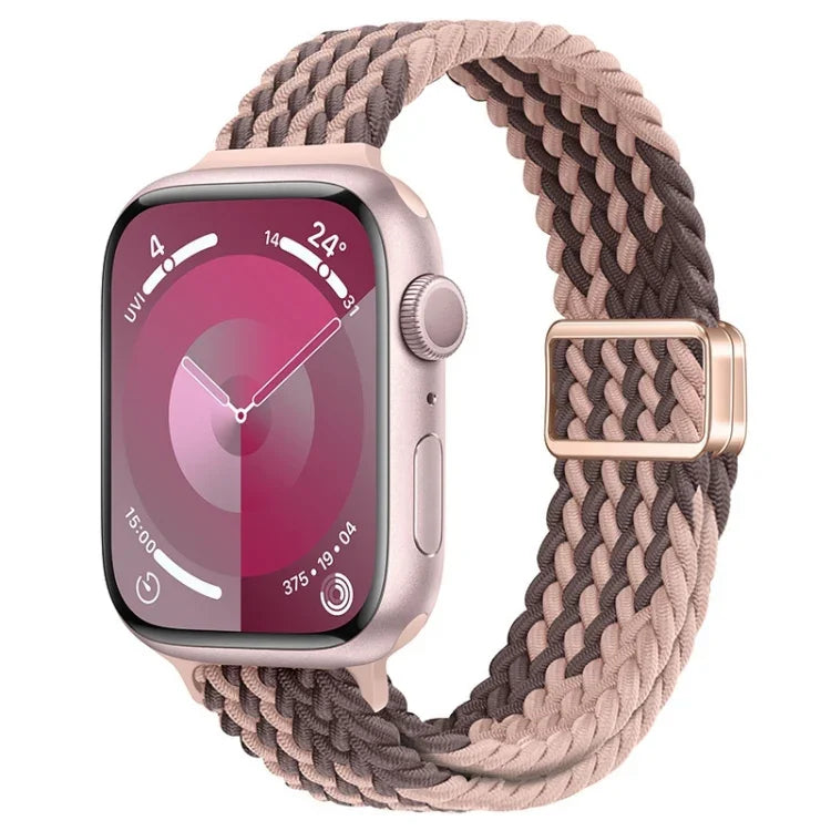 Slim Magnetic Buckle Nylon Braided Watch Band, For Apple Watch SE 2023 44mm, For Apple Watch SE 2023 40mm