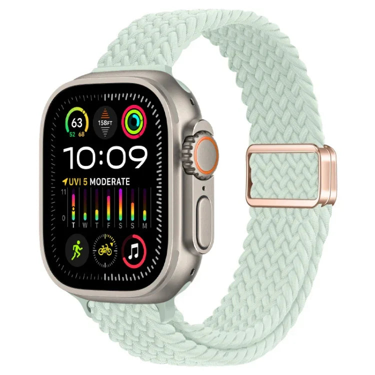 Slim Magnetic Buckle Nylon Braided Watch Band, For Apple Watch Ultra 2 49mm, For Apple Watch Series 9 45mm