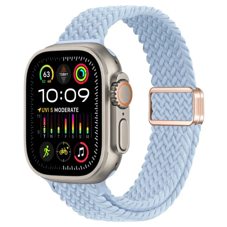 Slim Magnetic Buckle Nylon Braided Watch Band, For Apple Watch Ultra 2 49mm, For Apple Watch Series 9 45mm
