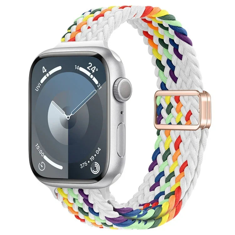 Slim Magnetic Buckle Nylon Braided Watch Band, For Apple Watch Ultra 2 49mm, For Apple Watch Series 9 45mm