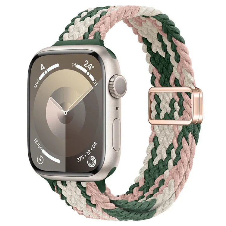Slim Magnetic Buckle Nylon Braided Watch Band, For Apple Watch Ultra 2 49mm, For Apple Watch Series 9 45mm